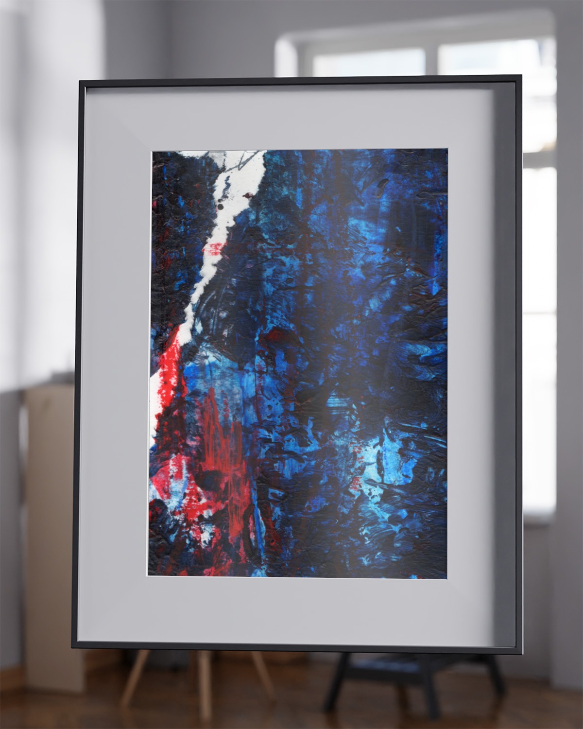 blueblues – vandrangl-poster-dubistsokunst-framed