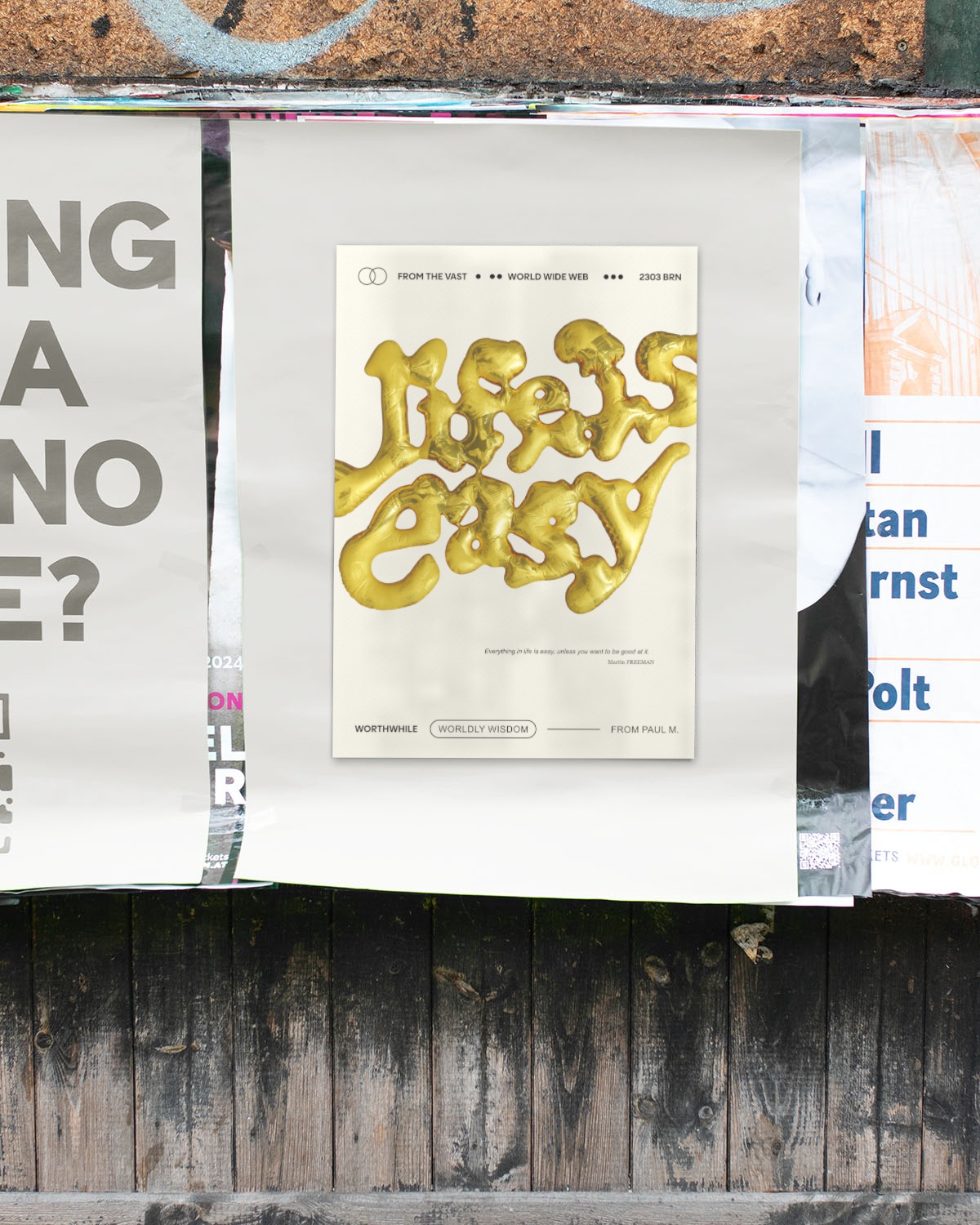 lifeiseasy-Postger-A3 – vandrangl-poster-dubistsokunst-outdoor