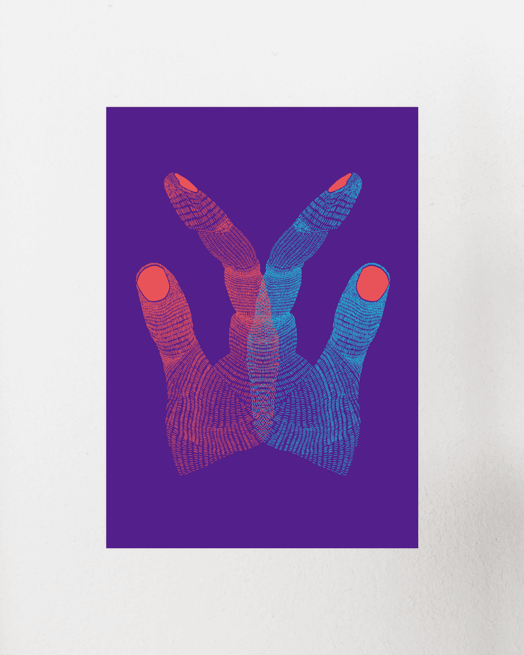 touching hands | kunstdruck